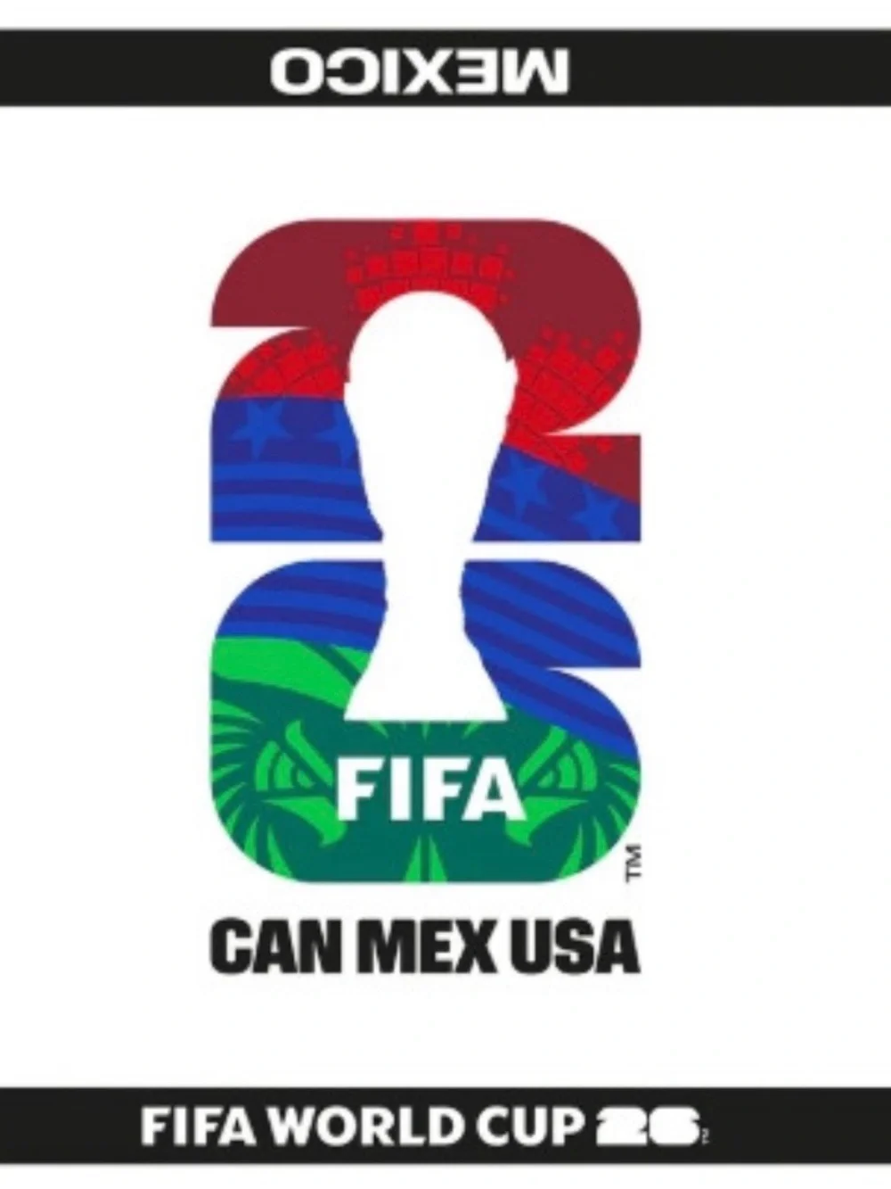 FIFA Official Canada Mexico USA White & Black Scarf/Bandana